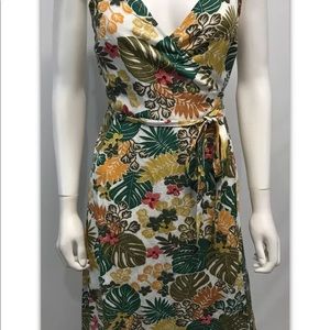 Loft Wrap Dress NEW Midi Linen Casual Tropical Summer NWT MSRP $79 XS,S